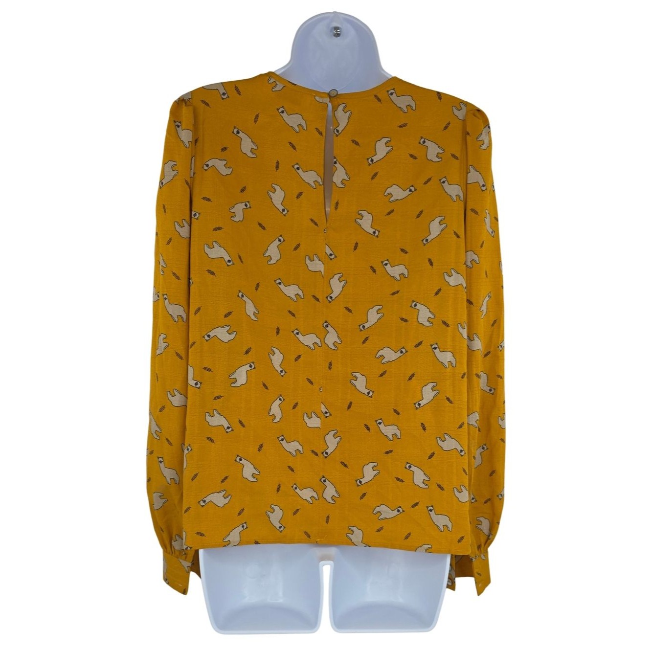 Anthropologie Size 6 Yellow Llama Print Blouse 3544-Ap — image 2 of 8